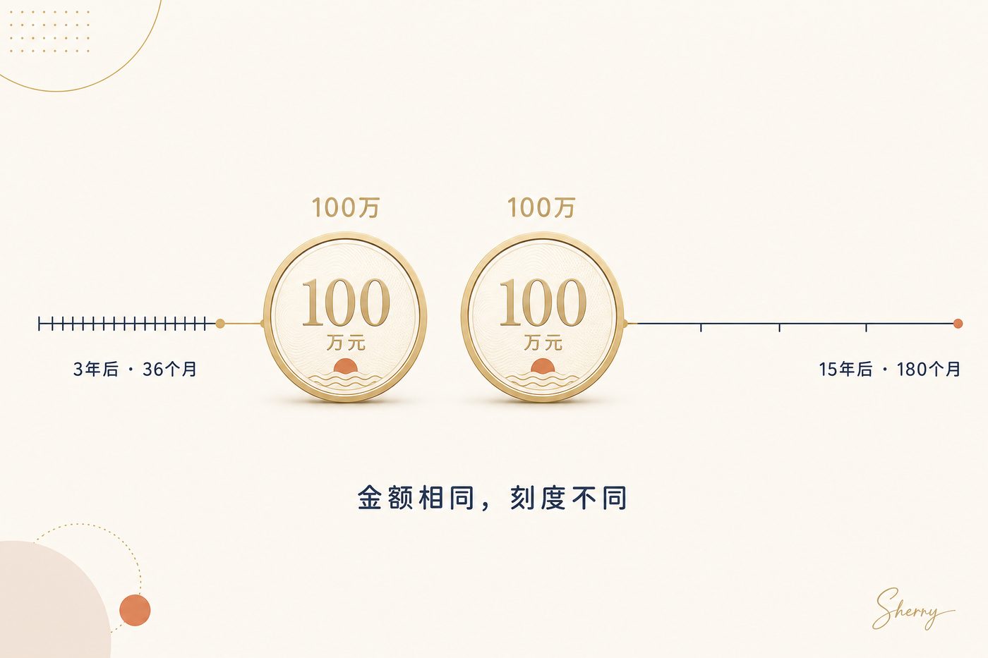 金额相同，刻度不同